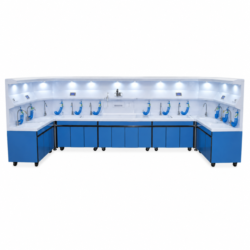 High Tech Blue Laboratory Wash Station