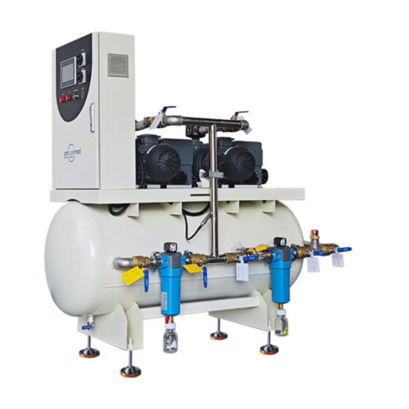 Horizontal Lubricated Rotary Vane Medical Vacuum System