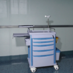 Medical Trolley ABS with Lockers Medicine Storage Cabinets