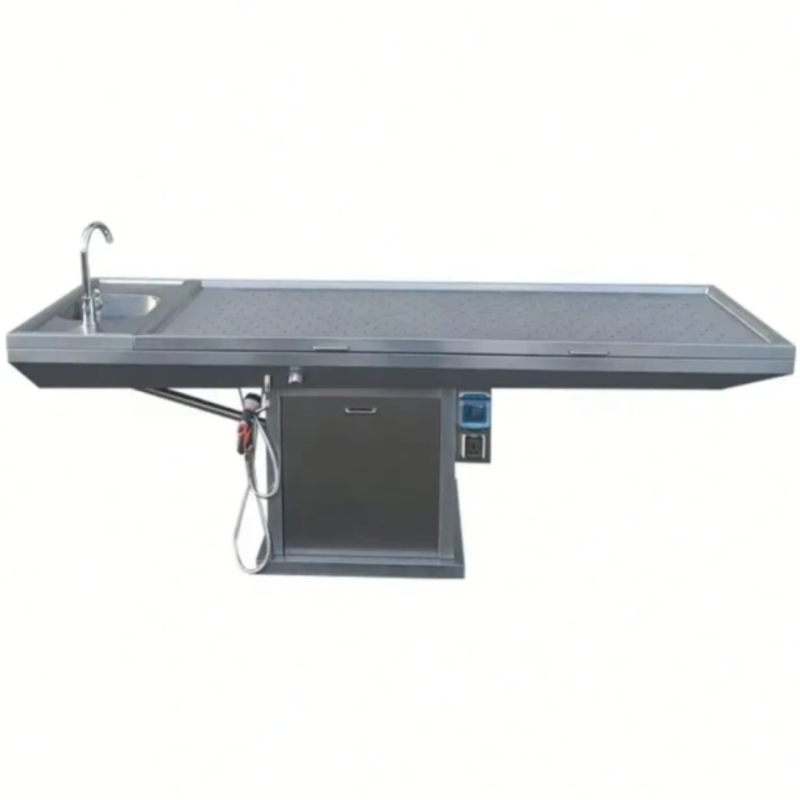 Stainless Steel Mortuary Dead Body Refrigerator Autopsy Table with Sink