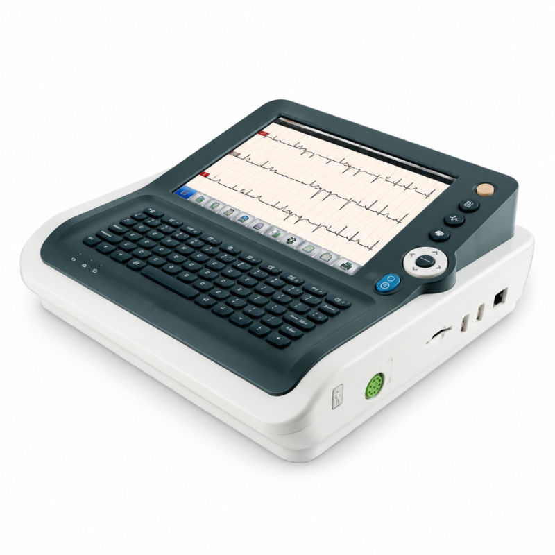 portable ecg monitor on white